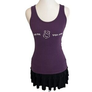 Yoga Tank Top Ribbed Purple Ganesha Spiritual Studio‎ Athletic Casual